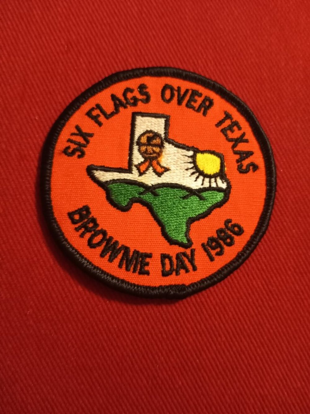 Six Flags Over Texas Brownie Day embroidered patch applique